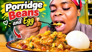🔥 I Couldn't Stop Eating This! 🤤 Porridge Beans & Egg Mukbang