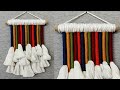 DIY COLGANTE de PARED en macrame con borlas | DIY Tassel Wall Hanging Tutorial