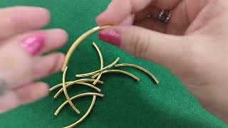 Golden Brass Curved Tube Spacer Beads 2.8mm x 50mm Pack Of 10 Y18830
