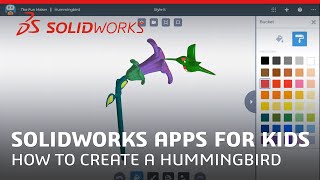 SOLIDWORKS Apps For Kids - How to create a Hummingbird screenshot 4