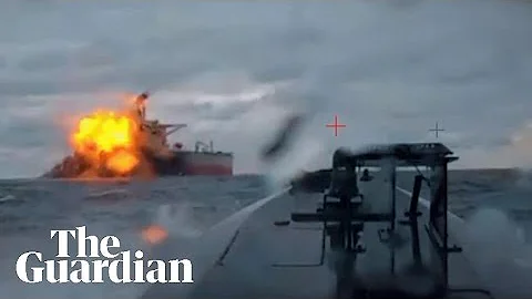 Footage purports to show drone attack on Russian tanker allegedly belonging to shadow fleet