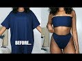 DIY High Waisted Bikini Set From A T-Shirt!! | T-Shirt Transformation