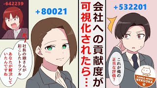 【漫画】会社への貢献度が数値で可視化されたら、女上司(社長の娘)との立場が逆転した。