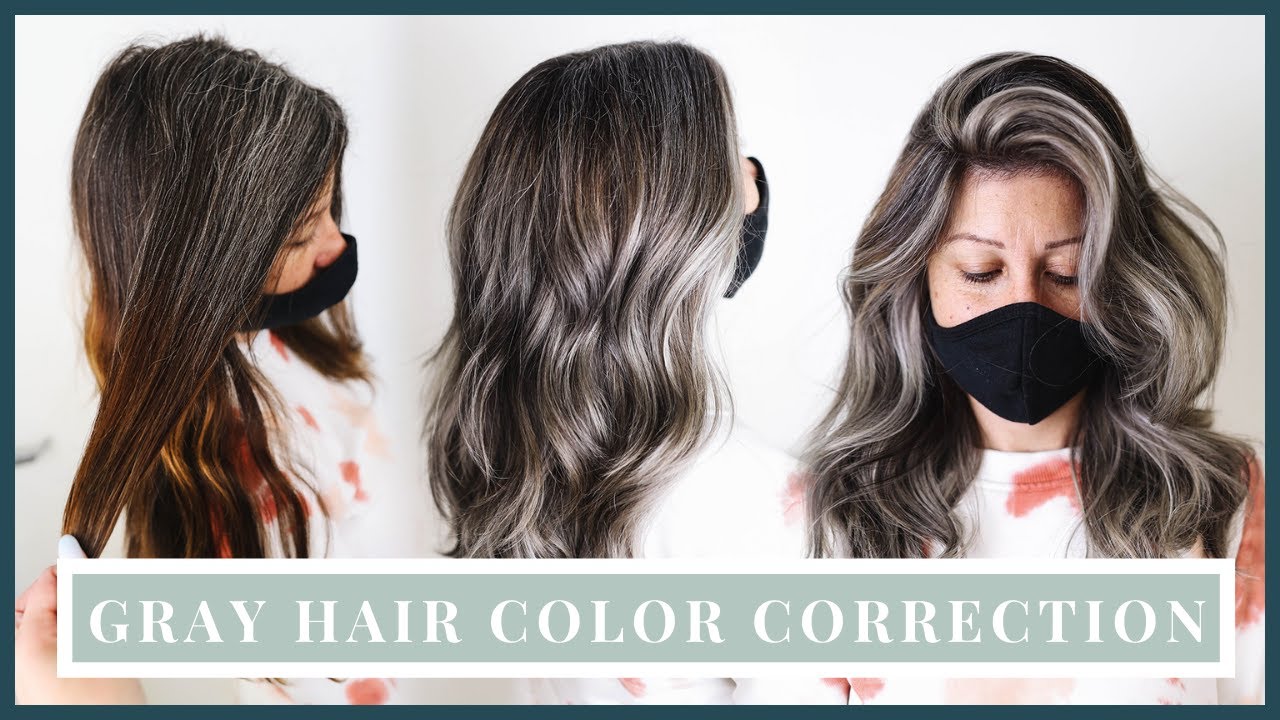 Gray Hair Color Correction | How To Blend Natural Gray Roots Into Silver  Hair Including Formulas - Youtube
