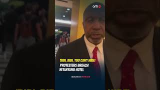 Pro-Palestinian protesters escorted from DC hotel during Netanyahu visit