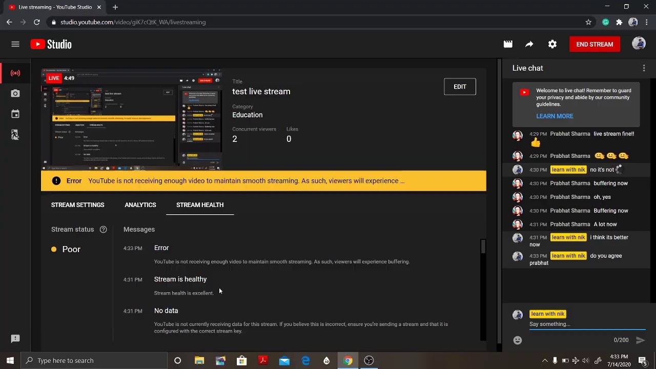 test live stream - YouTube