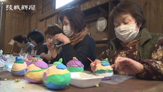 紙粘土でひな人形作り      常陸太田市「金波寒月」