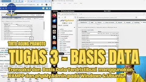 Tugas 3 Basis Data | Transaksi, Basis Data Terdistribusi MySQL di Windows & Ubuntu, Tirto Agung | UT