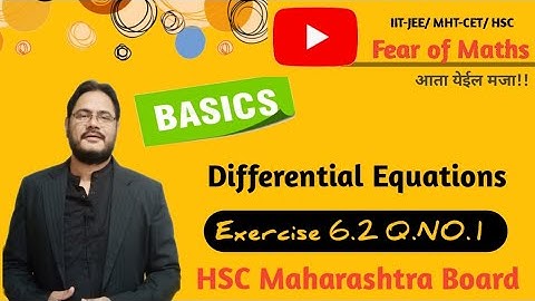 Maharashtra State Board HSC Differential Equations Exercise 6.2