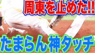 【周東を止めた!!】岡田雅利の送球と源田壮亮の『神タッチ』