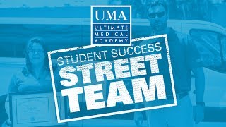 UMA Street Team Surprises Student With Diploma - Ultimate Medical Academy