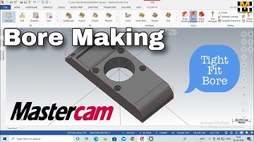 Boring Tool path, How to make a bore in zero zero accuracy ||| Mastercam( Malayalam )