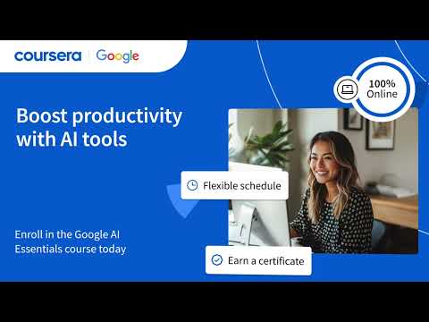 Coursera YouTube ad: Coursera | Earn Google AI Essentials Certificate