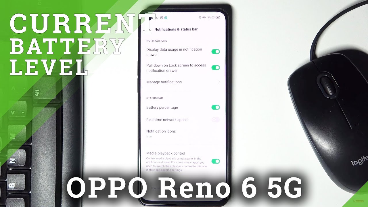 How to Show Battery Percentage on OPPO Reno 6 5G Switch Battery View