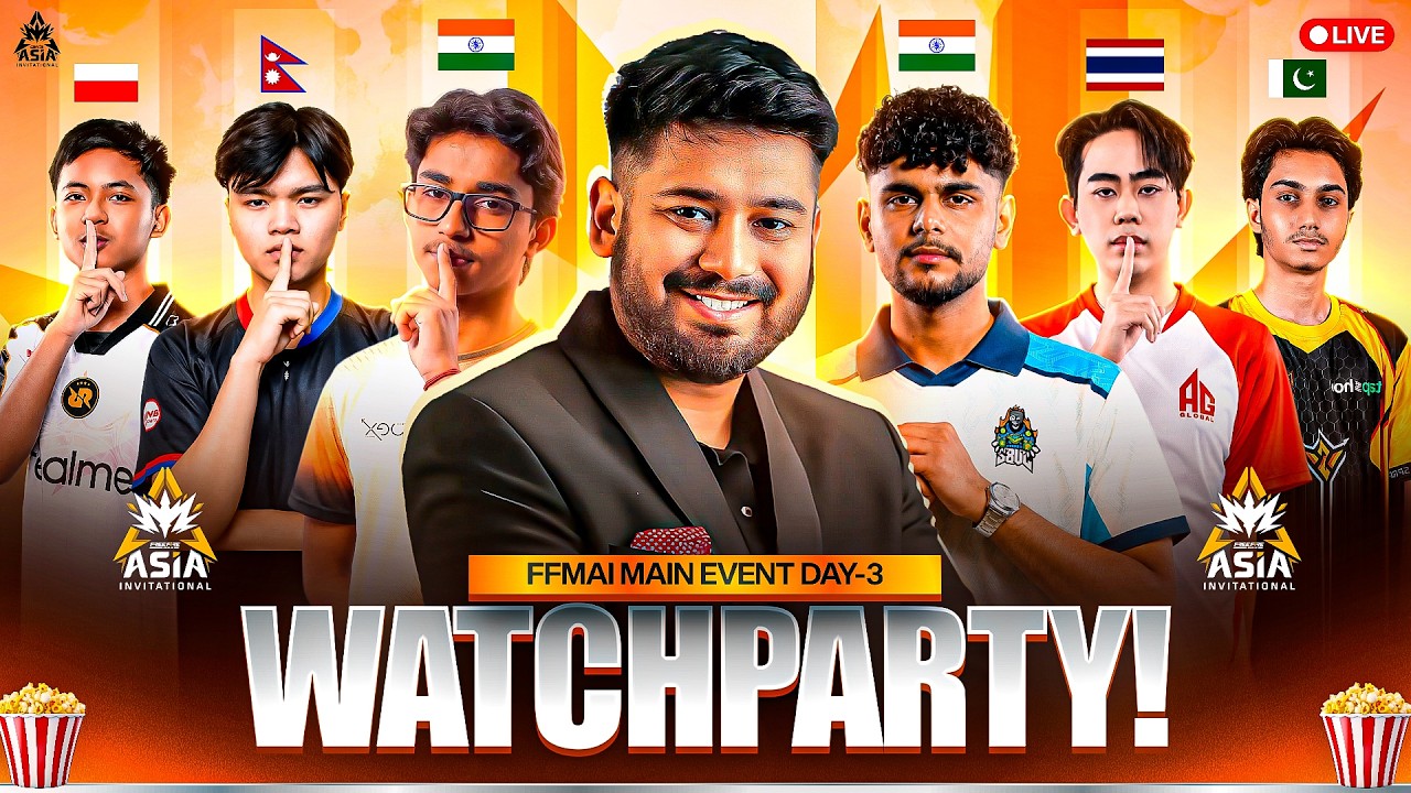 Watch party FFMAI | MAIN STAGE DAY 3 #freefire #freefirelive #gyangaming