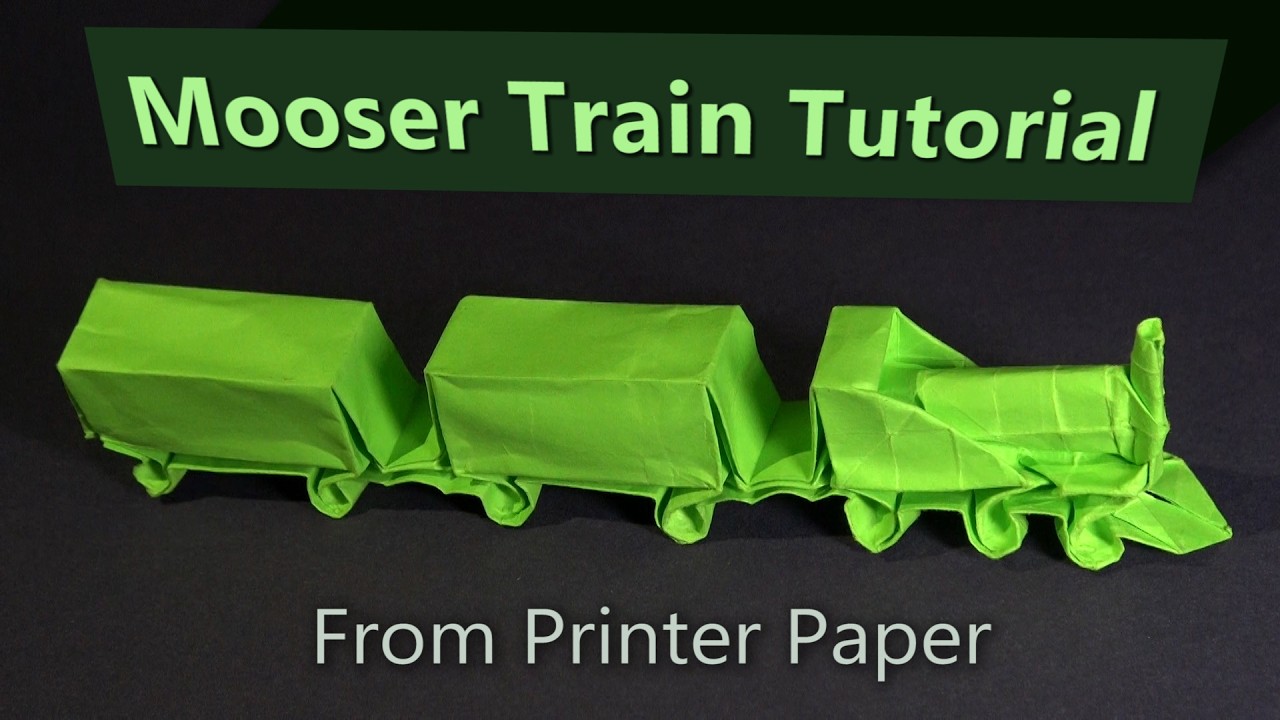 Origami Train from Half a Sheet of Printer Paper - Modified Version of Mooser Train from 1965!🚂🚂