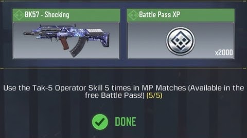 Call Of Duty Mobile Use Tak-5 Operator Skill 5 times in MP Matches Task Complete