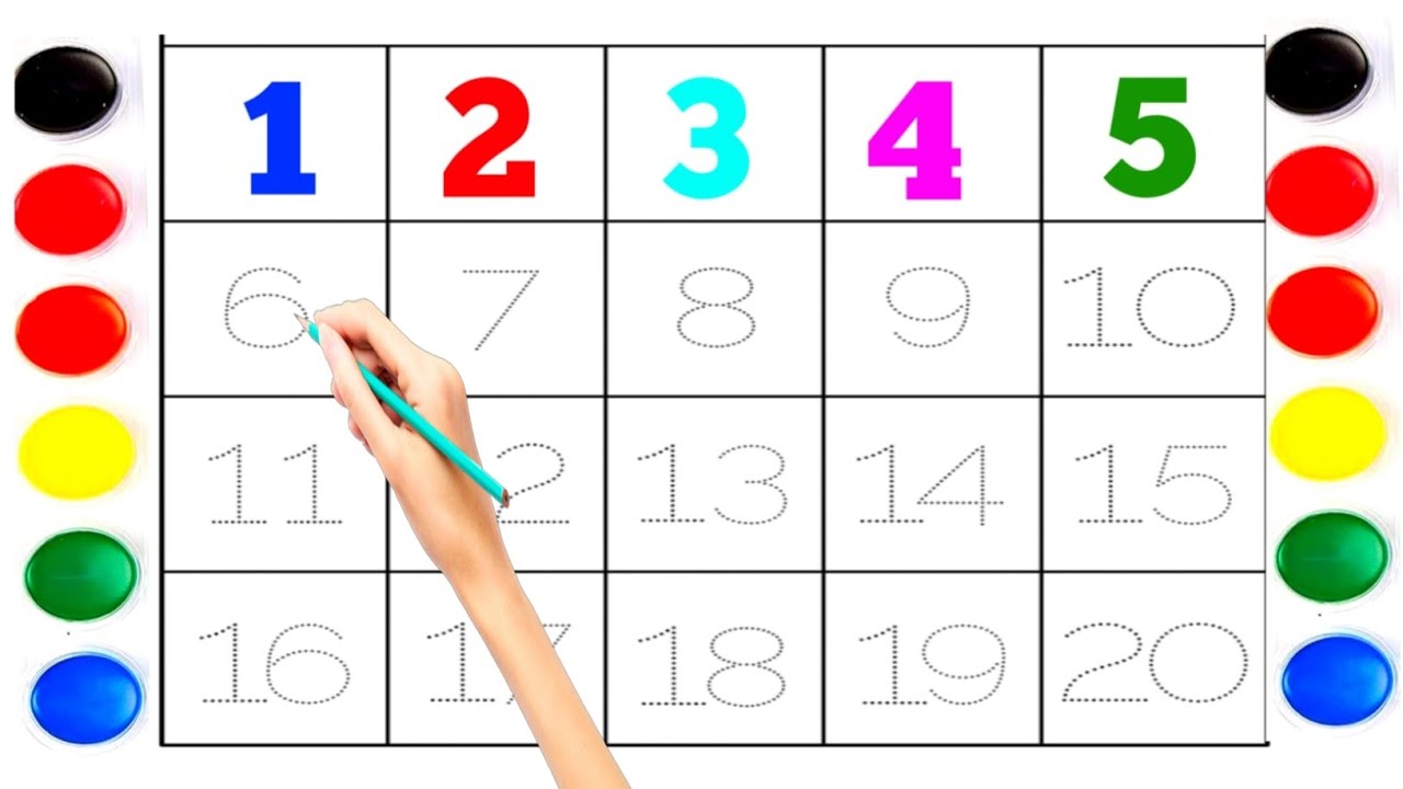 1 से 20 तक नंबर सीखें आसान ट्रेसिंग और कलरिंग से  | Kids Learning Video | ABC 123 Magic Mind | 123 |
