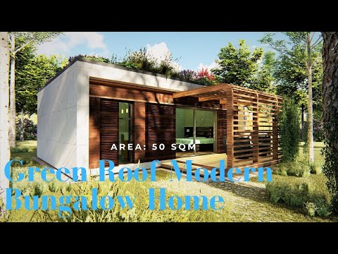 green-roof-modern-bungalow-home/-area:-50-sqm/-casa-house.