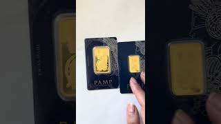 “Free” Robinhood 10g gold bar after 200,000 points. Side by side with Costco 1 ounce gold bar