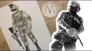 How to draw a soldier