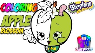 SHOPKINS Coloring Book - SHOPKINS Apple Blossom Coloring Page for Kids Learning Colors