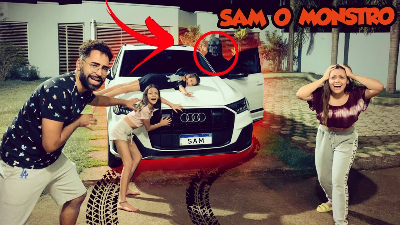 SAM O MONSTRO ASSUSTADOR ROBOU NOSSO CARRO