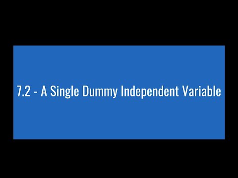 7.2 - A Single Dummy Independent Variable