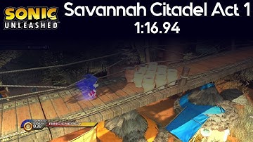 Sonic Unleashed - Savannah Citadel Act 1 Speedrun [Day] - 1:16.94
