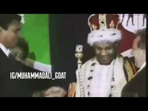 Ali presenting the crown to the newly crowned champ Mike Tyson