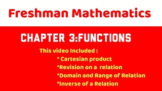 Freshman math unit 3|Revision on Relations| Freshman mathematics course|math 1011|Algebra 1