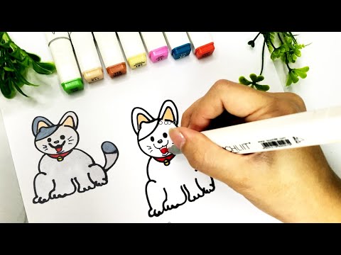 How To Draw Cute Cats And Kittens Step By Step | Draw a Kitten Easy | Cute Pun Art Of Animals