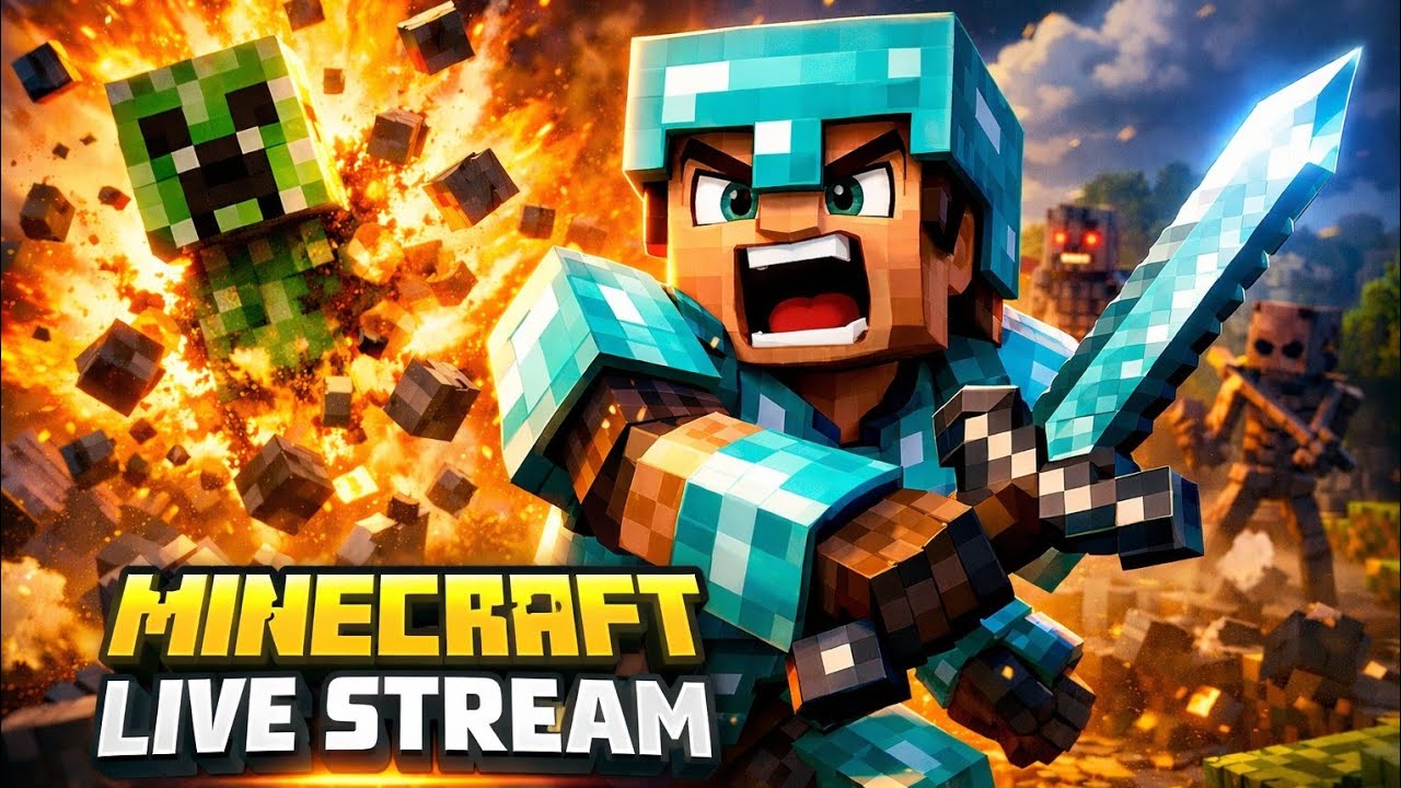 Minecraft live Stream!! 🤩🔥 Ender Dragon fight 😱 !!
