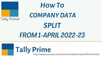How to Split Company in Tally Prime | Split company Data Year Wise in Tally .