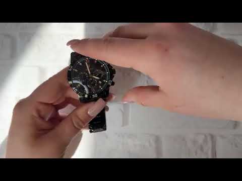 Мужские часы Poedagar Extra Prestige Black с японским механизмом и 2 ремешками, видео 1