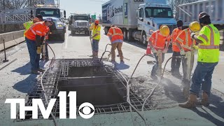 ARDOT says large hole on interstate is ‘bridge deck failure’ caused by winter weather