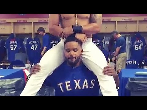 Prince Fielder Does Squats With Teammate on His Shoulders, Belly Flops