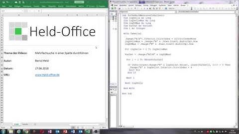 0025. Excel VBA: Eine Mehrfachsuche in einer Spalte / Instr-Funktion