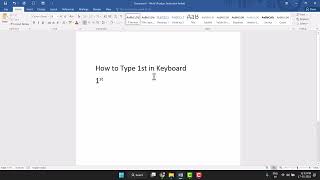 How To Type 1St In Keyboard