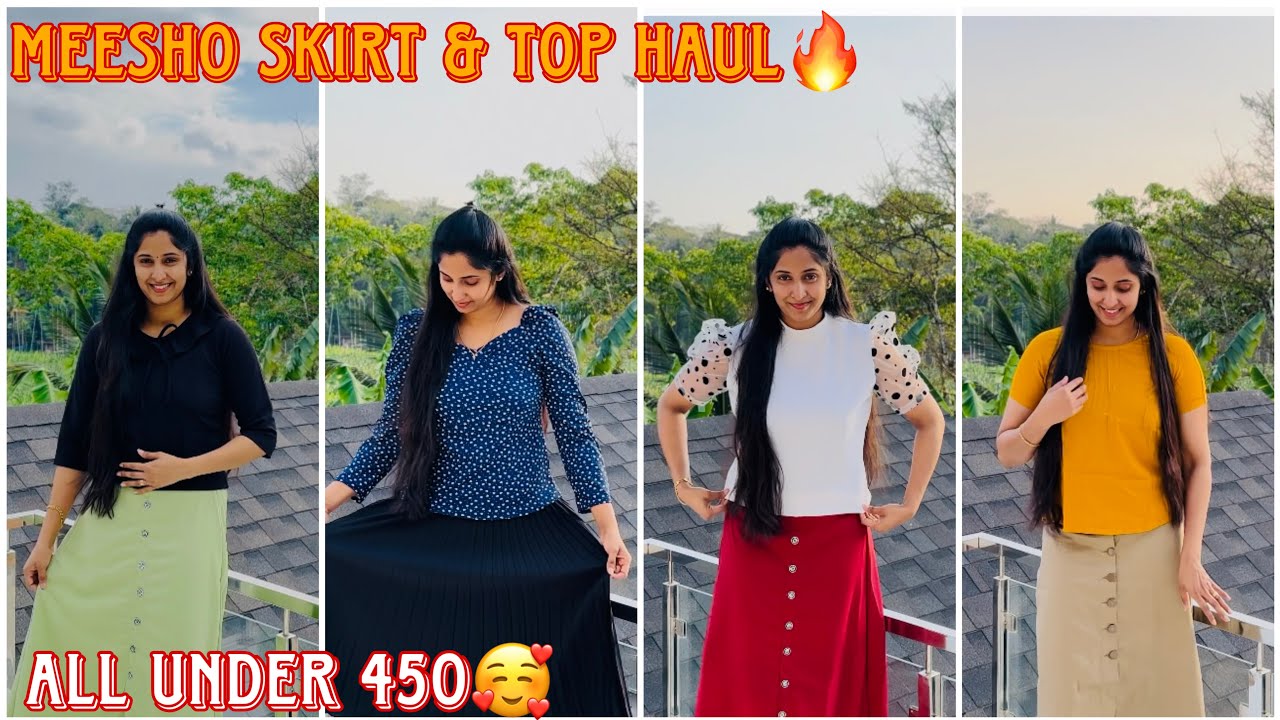 😱UNDER ₹400 AFFORDABLE Skirt & Top MEESHO HAUL Malayalam meesho 