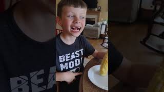 How to Eat Corn ? without Your Front Two Teeth. Breccan 7.5 y.o.