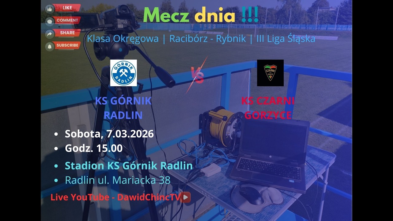 Live #19 - 7.03.2026 - KS GÓRNIK RADLIN - KS CZARNI GORZYCE | RADLIN