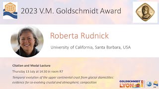 GS 2023 V.M. Goldschmidt Medal Lecture by Roberta Rudnick