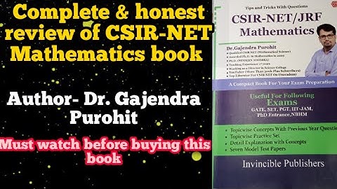 Best book for CSIR-NET/JRF Mathematics | Review of CSIR Net book | Dr. Gajendra Purohit book