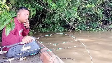 Lagi Asik Mancing Udang Galah Di Sungai Tiba-tiba lihat Sesuatu Dari Bawah Tumpukan Bambu 