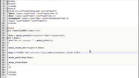 PHP Lesson 35   Inserting Form Data into MySQL using PHP