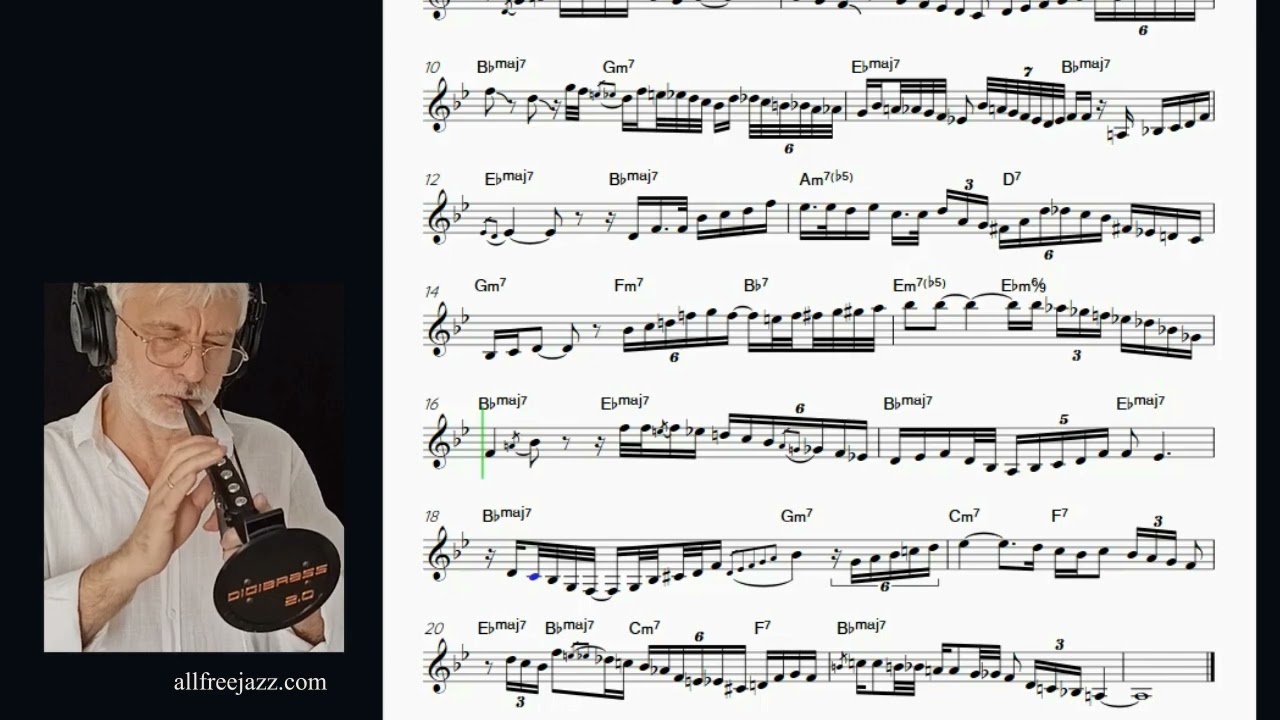 Improvising on the harmony of "Moon River". Jazz Solo Transcription. Sheet music. Tilt DigiBrass.