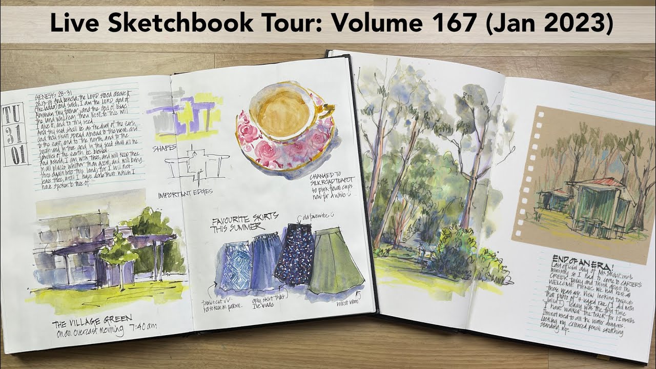 How Sketchbook Design (the course) changed the design of my sketchbook  pages - Liz Steel : Liz Steel