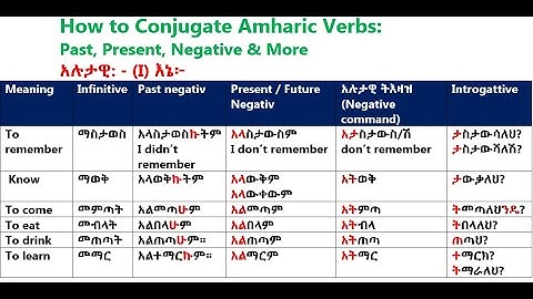 Amharic Verb Conjugation Lesson 4 with Ania from USA