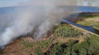 Drone video: 20-acre brush fire in Osceola County
